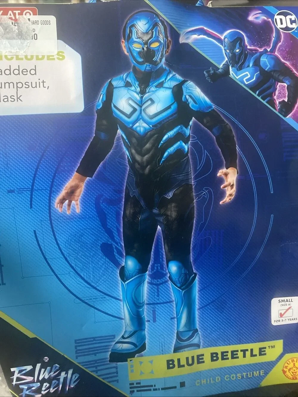 Kids' DC Comics Blue Beetle Halloween Costume Jumpsuit with Mask Small 6